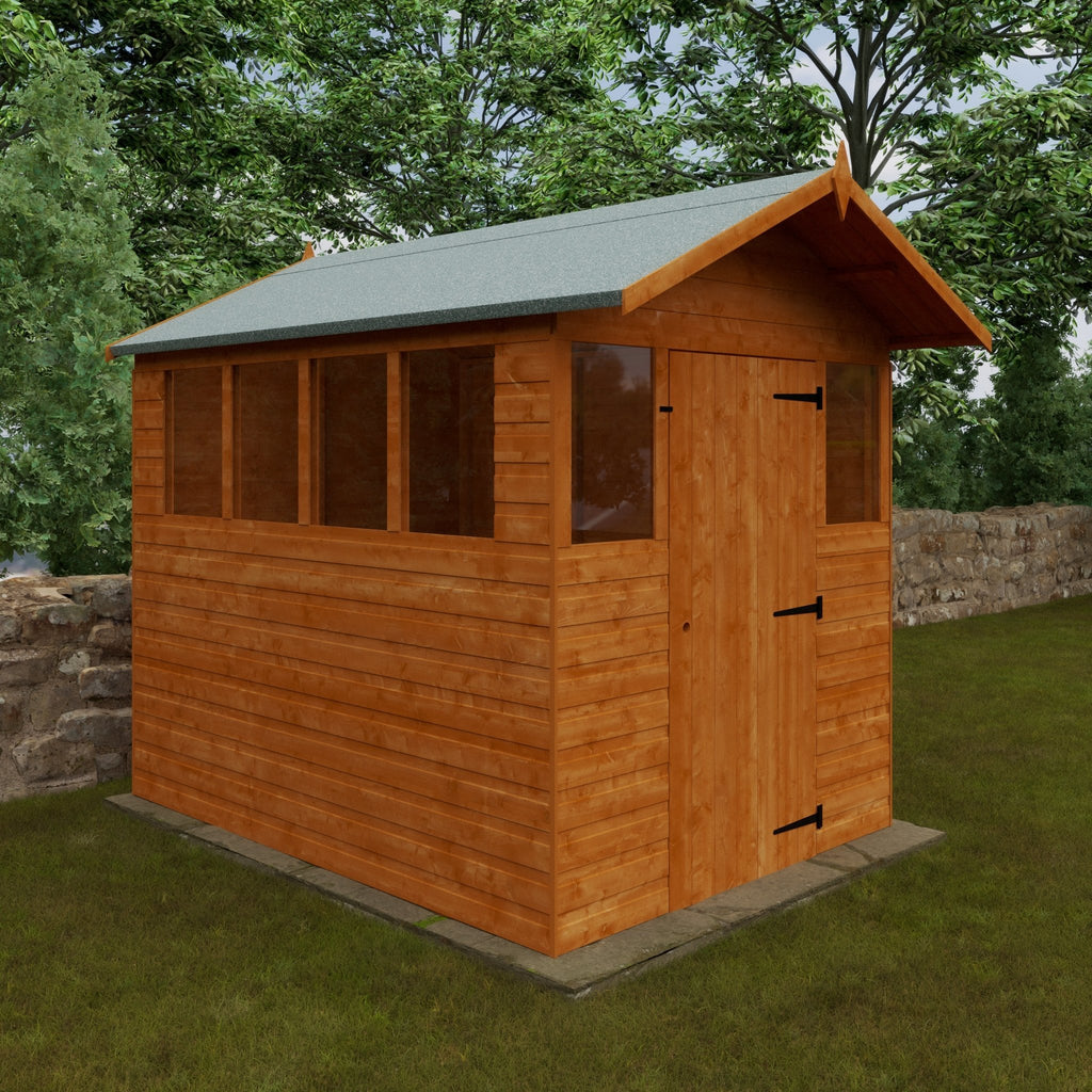 Cabin Summer Shed with Overhang - Shed