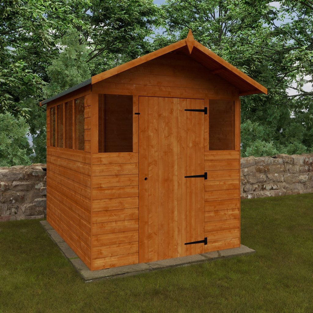 Cabin Summer Shed with Overhang - Shed