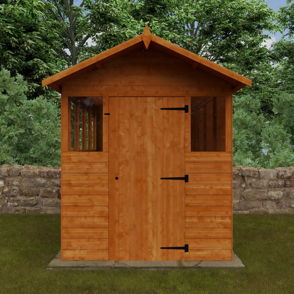 Cabin Summer Shed with Overhang - Shed