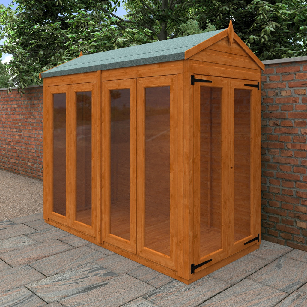 Flex Shiplap Timber Apex Summerhouse with Full Pane Double Doors and Windows - summerhouse