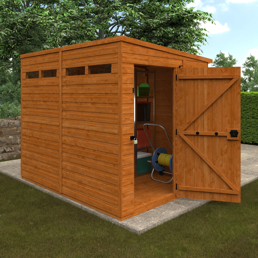 Flex Shiplap Timber Pent Security Shed - Shed