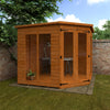 Full Pane Shiplap Timber Corner Summerhouse with Full Pane Double Doors and Windows - summerhouse