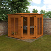 Full Pane Shiplap Timber Corner Summerhouse with Full Pane Double Doors and Windows - summerhouse