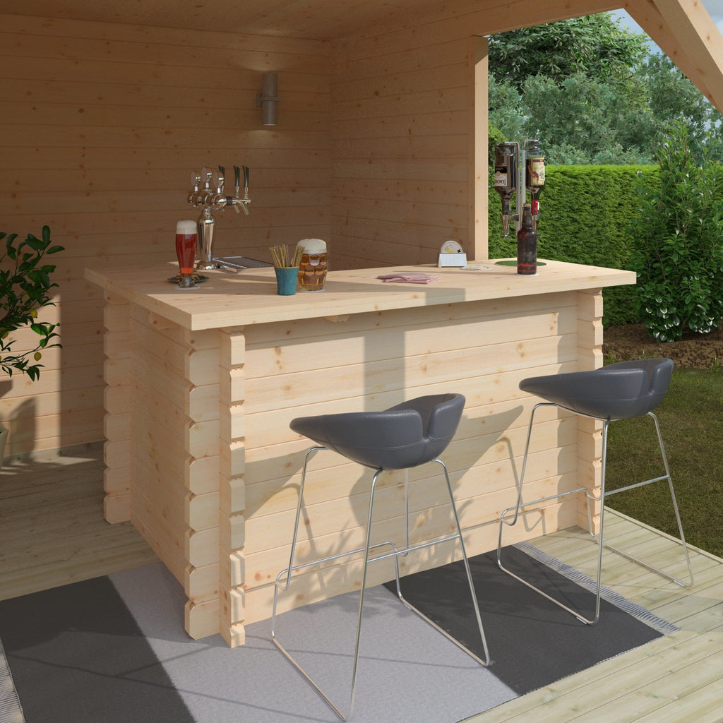 L-Shaped Cabin Bar 44mm Interlocking Logs | Construction & Renovation ...