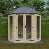 Pressure Treated Tanalised Octagonal Summerhouse with Georgian Door and Windows and Fibreglass Roof - summerhouse