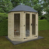 Pressure Treated Tanalised Octagonal Summerhouse with Georgian Door and Windows and Fibreglass Roof - summerhouse