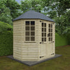 Pressure Treated Tanalised Octagonal Summerhouse with Georgian Door and Windows and Fibreglass Roof - summerhouse