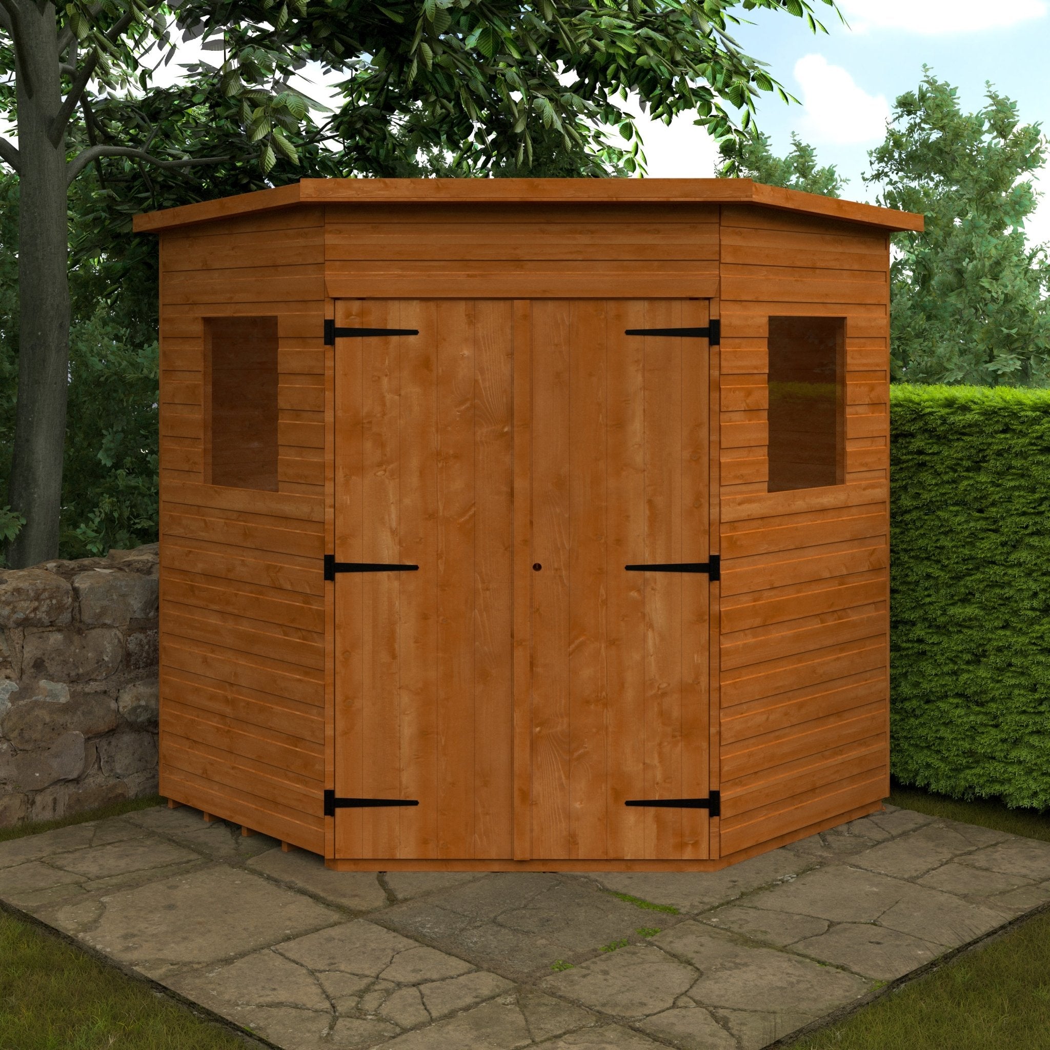 Shiplap Timber Corner Shed - Shed