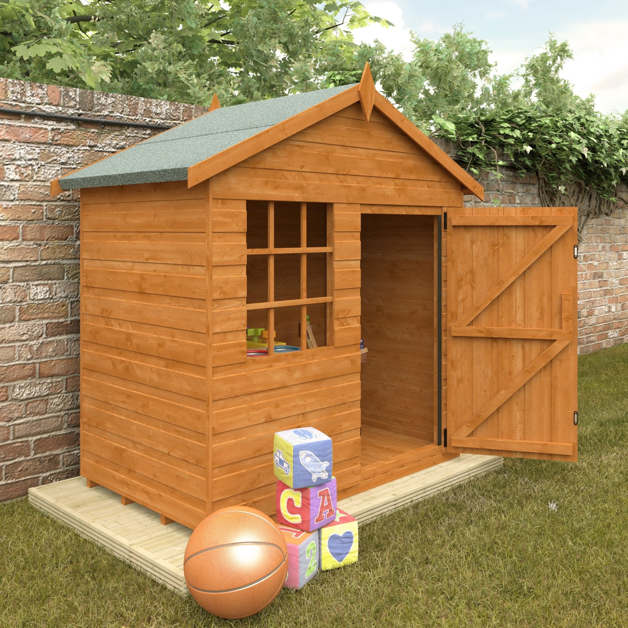 Single Story Shiplap Timber Den with Georgian Safety Window - Children's Playhouse - playhouse