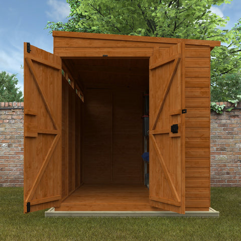 Timber Double Door Pent Security Shed - Shed Garden Building
