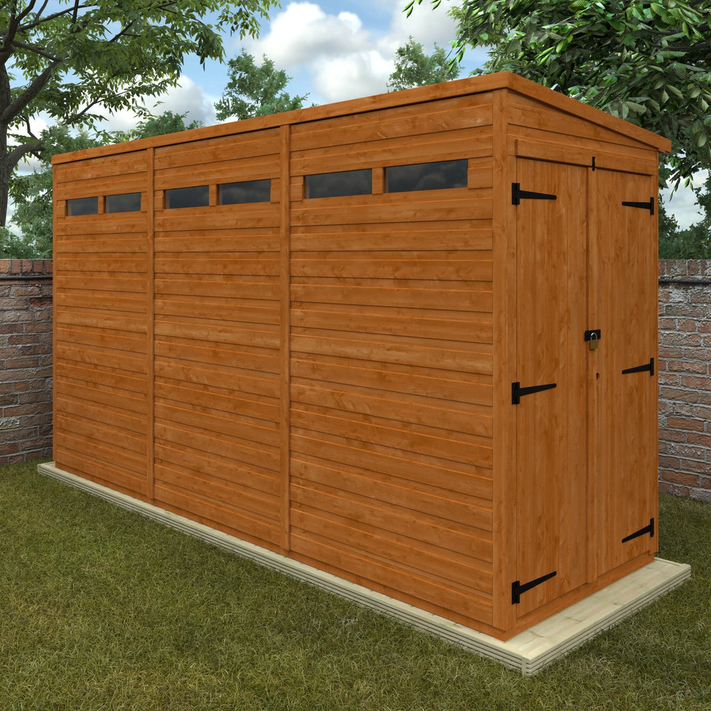 Timber Double Door Pent Security Shed - Shed