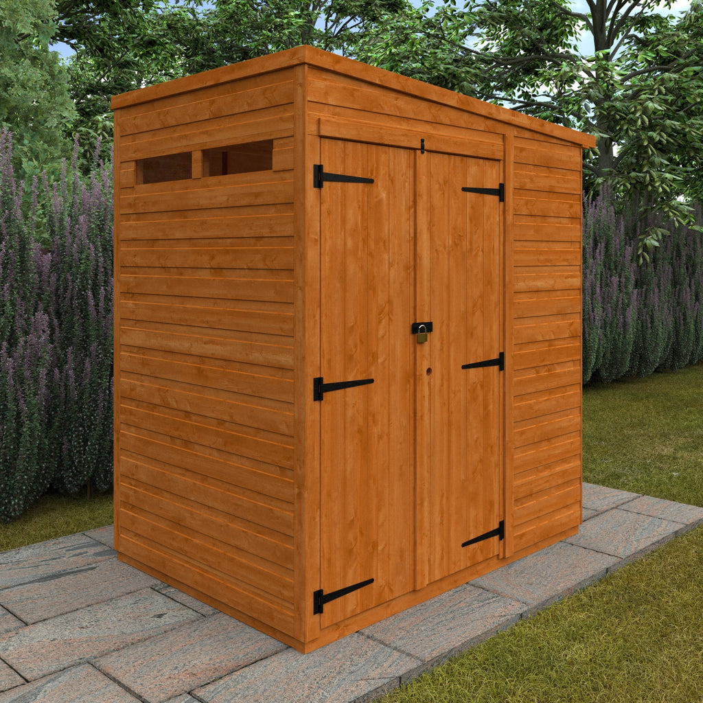 Timber Double Door Pent Security Shed - Shed