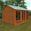 Timber Full Pane Summerhouse with Full Pane Double Doors and Windows Workerman APex - summerhouse